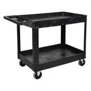 Offex Rolling 2 Shelf Heavy Duty Utility Cart for Restaurants, Garages, Office - Black