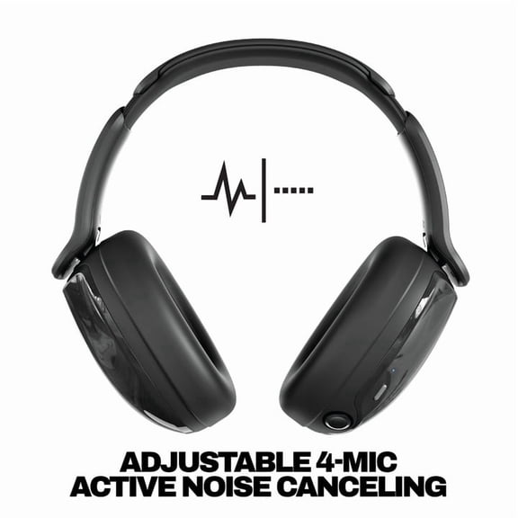 Skullcandy Hesh 540 ANC Wireless over-Ear Headphones with Active Noise Canceling, True Black
