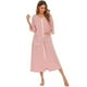 thumbnail image 3 of Qarigey Reemplazo del vestido de noche de las mujeres Cuello Manga larga Doble bolsillo Cremallera Rebeca transpirable Ropa de dormir Rojo Type2 NO2, 3 of 6