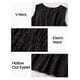 thumbnail image 5 of Vestido de verano ZESICA sin mangas con cuello en V y ojales, negro, 5 of 7