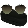 thumbnail image 3 of Jolie Rose Men's Rimless Aviator Sunglasses and Sunglass Hard Case Brown, 3 of 3