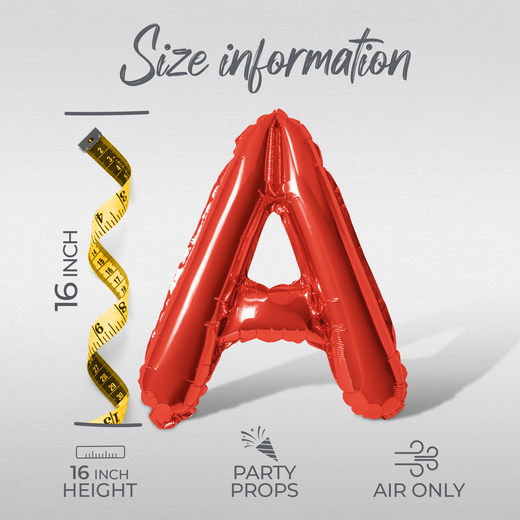 Letter Balloons - LET THE GOOD TIMES BOIL 16" Inch Alphabet Letters Foil Mylar Balloon Birthday Party Banner (Red)