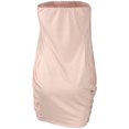 thumbnail image 5 of Bigersell Club Dress Women Short Sleeve Summer Solid Wrapped Chest One Shoulder Wave Pleated Bodycon Dress Vintage Dress for Female Regular T-Shirt Dresses, Style 33857, Pink XXL, 5 of 8