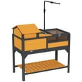 thumbnail image 2 of PawHut Tortoise Habitat 2 Layers Tortoise Enclosure w/ Adjustable Lamp Holder, Storage Shelf, Removable Main House, Fixed Tray, Openable Lid, Yellow, 2 of 9