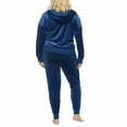 thumbnail image 5 of Felina 2 Piece Velour Hoodie Jacket Joggers Pants Lounge Set XS Size Blue, 5 of 5