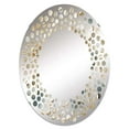 thumbnail image 2 of Designart "Experiencing Frosty Drifts in Beige" Marble Polka Dot Round Wall Mirror - Oval Printed Decorative Mirror - Multiple Color Options, 2 of 5