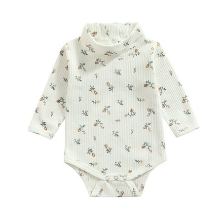 

Musuos Baby Girls Fashion Floral High Collar Long Sleeve Pullover Romper