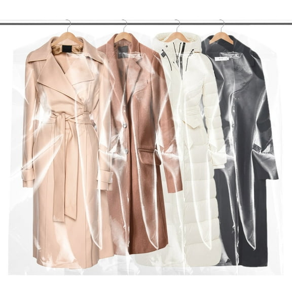 Abaima 50 Pack 60 inch Plastic Garment Bags for Hanging Clothes,Clear Dresses Bag,Dry Cleaner Bag,Clothing Garment Protector Covers for Closet,Home Storage,Travel,Wedding