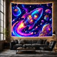 thumbnail image 6 of Moon Stars Rocket with Ship Angled Diagonally Soaring, Mystical Fantasy for Space Lovers, Galaxy Room Decor, Mother'S Day Gift, Tapestry Wall Hanging for Bedroom and Dorm, 6 of 7