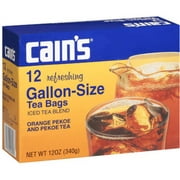 Cain's Gallon-Size Iced Tea Bags, 12 count, 12 oz