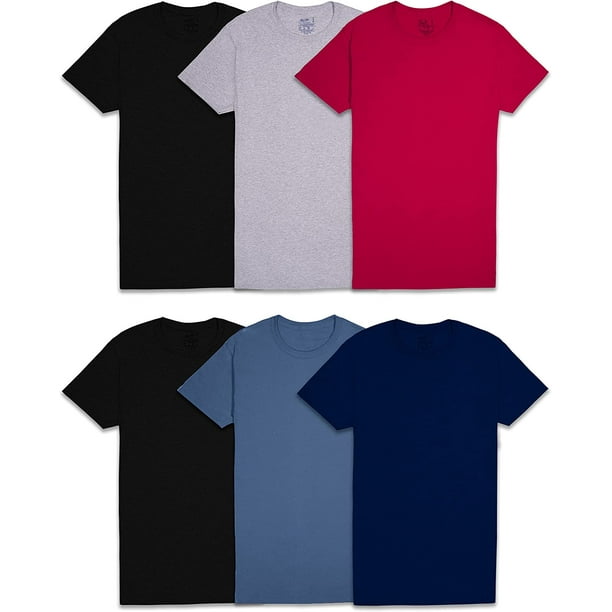 Fruit Of The Loom Mens Short Sleeve Crew T-Shirt 6 Pack, XL, Assorted ...