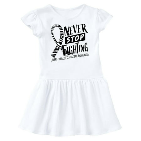 

Inktastic Never Stop Fighting Ehlers-Danlos Syndrome Awareness Gift Baby Girl Dress