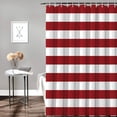 thumbnail image 2 of Merry Christmas Shower Curtain Red and White Stripes Shower Curtains for Bathroom Curtain Sets with Hooks Waterproof Fabric Bath Curtain Extra Long 72" X 84", 2 of 6