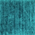 thumbnail image 1 of Ahgly Company Machine Washable Indoor Square Abstract Turquoise Blue Contemporary Area Rugs, 4' Square, 1 of 4