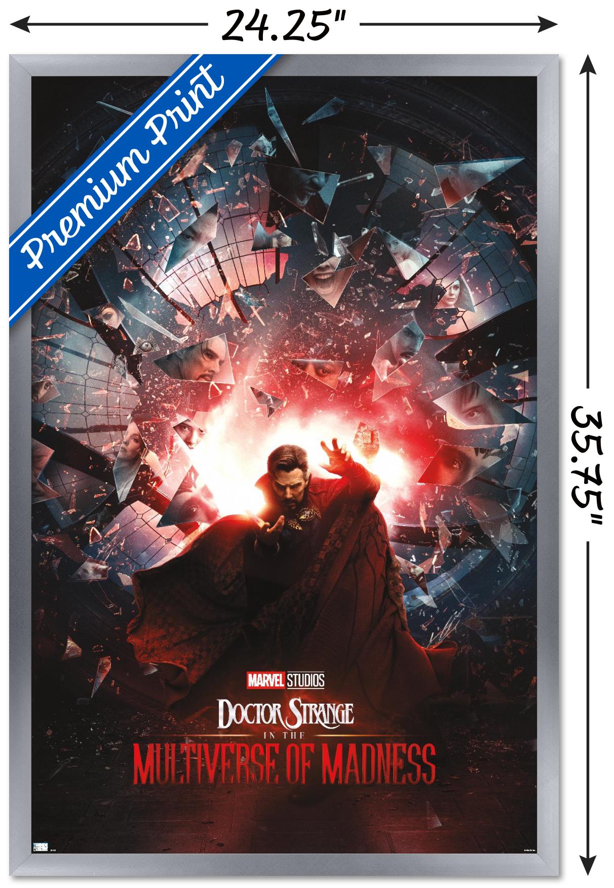 Marvel Doctor Strange in the Multiverse of Madness - Official One Sheet Wall Poster, 22.375" x 34" Framed
