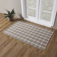 thumbnail image 3 of My Texas House Taupe Tanner Check Indoor/Outdoor Layering Rug, 38" x 58", 3 of 5