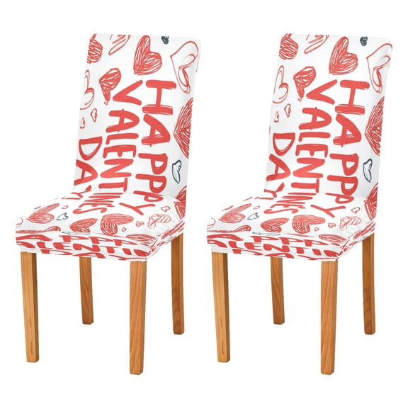 BZSMCE Chairs Slipcovers Dining Chair Covers Red Pattern Of Hearts Creative Pattern