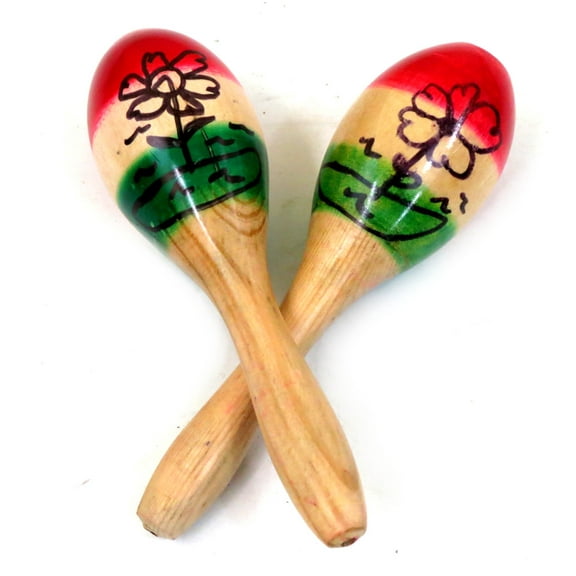 Kids Mexican Decorative Maracas Pair 3 Colors