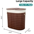 thumbnail image 3 of Foldable Bamboo Laundry Hamper with Lid – Large Capacity 120 L, Lightweight, Breathable Clothes Basket for Bedroom, Bathroom, Closet, 3 of 7