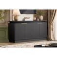 thumbnail image 4 of Modern 4-Door Sideboard Buffet Cabinet with LED Lights, Floating Tabletop, Adjustable Shelves & Storage Console for Living Room, Dining Room, Kitchen, Entryway & TV Stand up to TV, 4 of 9