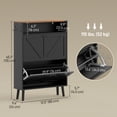 thumbnail image 3 of HOMCOM Armoire de Rangement pour Chaussures avec 2 Tiroirs Basculants, Armoire à Chaussures Étroite, Noir, 3 of 10