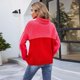 thumbnail image 3 of Suéter informal holgado de manga larga con cuello alto, elegante, de punto con bloques de colores, de gran tamaño, para mujer, grueso y cálido, para invierno, vestido informal, top de gran, 3 of 4