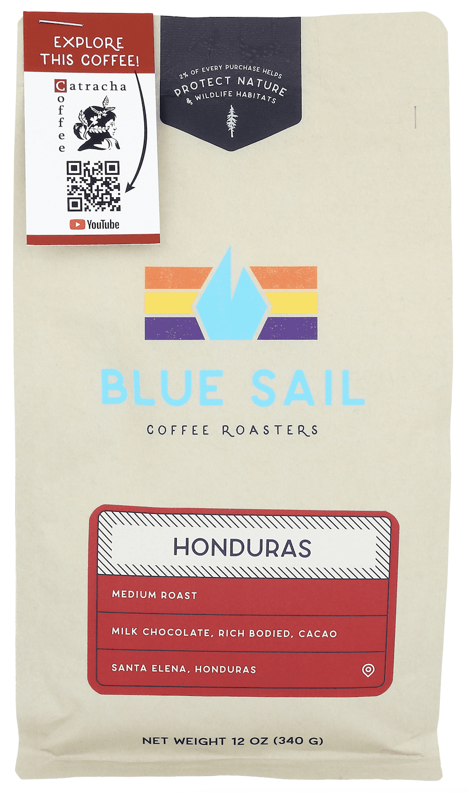 Blue Sail Coffee - Honduras, Whole Bean, Medium Roast, 12oz