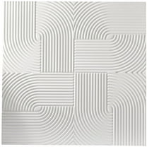 CosmoLiving by Cosmopolitan White Wooden Handmade Carved Geometric Wall Decor