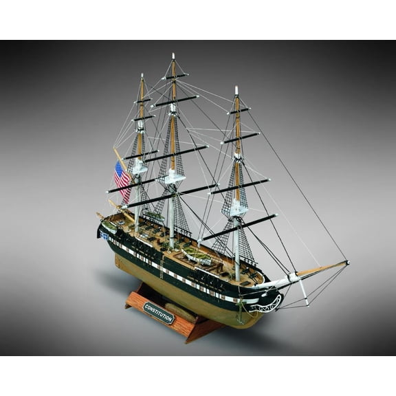 Mamoli MM64 USS Constitution - Wooden model kit with pre-carved hull - Scale 1/330 - Length 10.8 in - Height 7.5 in