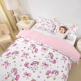 thumbnail image 3 of Erosebridal Unicorn Girls Queen Duvet Cover Set,Cute Pink Bowknot Kawaii Stars Loves Bedding For Kids,Reversible Pink 3pcs,No Comforter, 3 of 6