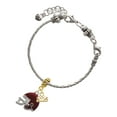 thumbnail image 2 of Delight Jewelry Silver-tone Small Maroon Football Helmet - Gold-tone Rope Charm Bead Dangle with Mini 2025, 2 of 4