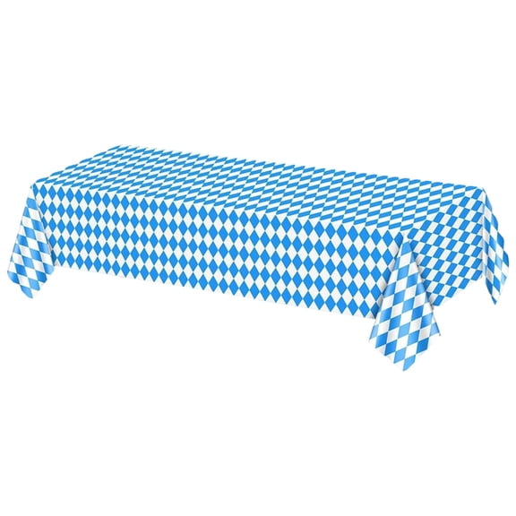 Event & Party Bavarian Check Tablecover for Festival Themed Gatherings and Outdoor Celebrations Polyester Table Protector with Non Backing