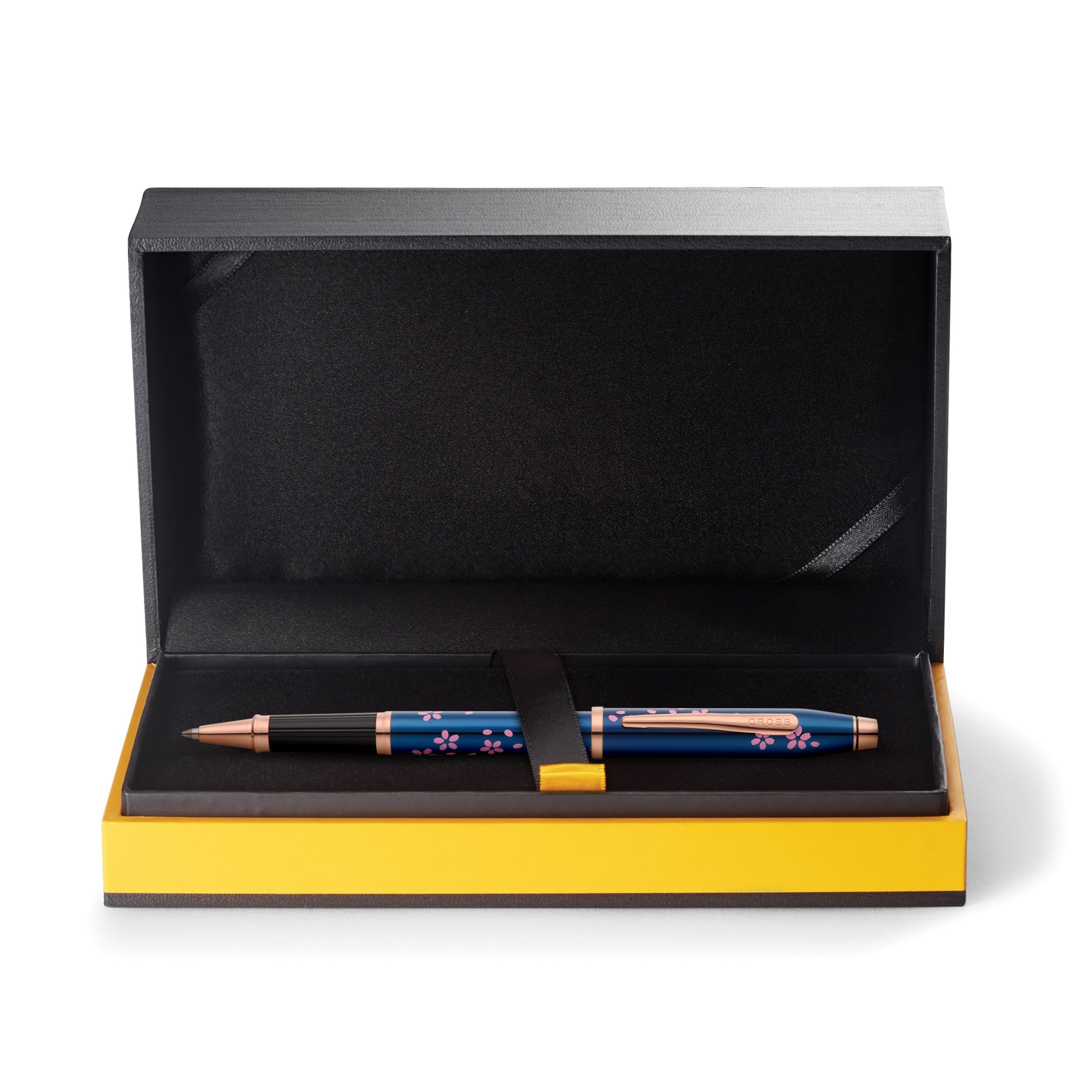 Cross Century® II Cherry Blossom Translucent Blue Lacquer with Polished Rose Gold PVD Appointments Rollerball Pen