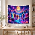 thumbnail image 5 of Glowing Moon Over Waterfalls In Starry Sky, Dreamy Fantasy For Nature Lovers, Mystical Wall Art Decor, Birthday Gift Tapestry Wall Hanging for Bedroom and Living Room, 5 of 7