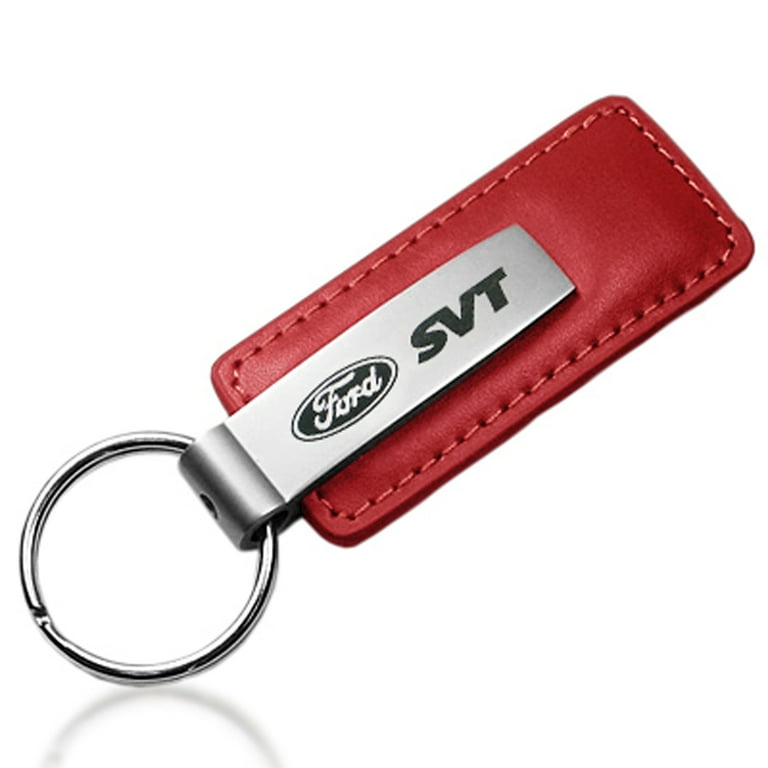 Ford SVT Keychain Keyring Red Premium Leather