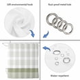 thumbnail image 5 of Sage Green Stripe Waterproof Fabric Shower Curtain,Modern Rustic Horizontal Green Striped Waterproof Fabric Shower Curtain for Bathroom Curtains Bathtubs Shower Curtains with 12 Hooks Small 36x72in, 5 of 8