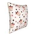 thumbnail image 2 of Fotbe Milk Tea Pattern Velvet Decorative Throw Pillow Covers with Elegant Piping, Soft Plush Cushion Cover for Sofa, Bed, Car, Office-16"x16", 2 of 8