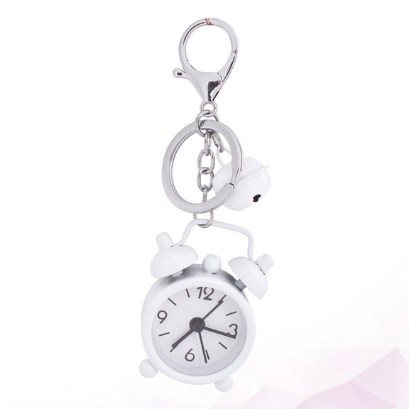 Soimiss 1Pc Creative White Alarm Clock Keychain Key Ring Pendant