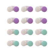 CCOCC 12 Pcs Contact Lens Case,Eco-Friendly Plastic Eyeglass Case for Monthly Lens Changes,Double-Sided Compartment Contact Case,Purple&Green