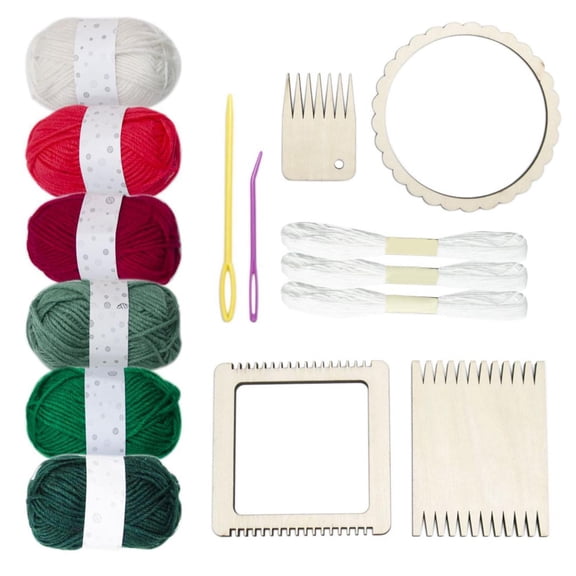 Mini Weaving Loom,Mini Weaving Loom for Beginner Wooden Loom, Set DIY Weaving Loom for Kids,DIY Hand Craft Coaster Knitting Handloom Rack,Handmade Woven Coasters Tea