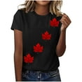 thumbnail image 1 of Tops de Cuello Redondo para las Mujeres Nuevo Suéter de Manga Corta, Camiseta de Poliéster Impresa Casual, 1 of 3