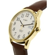 Timex Mens Easy Reader Date Brown/Gold/Cream 38mm Casual Watch, Leather Strap