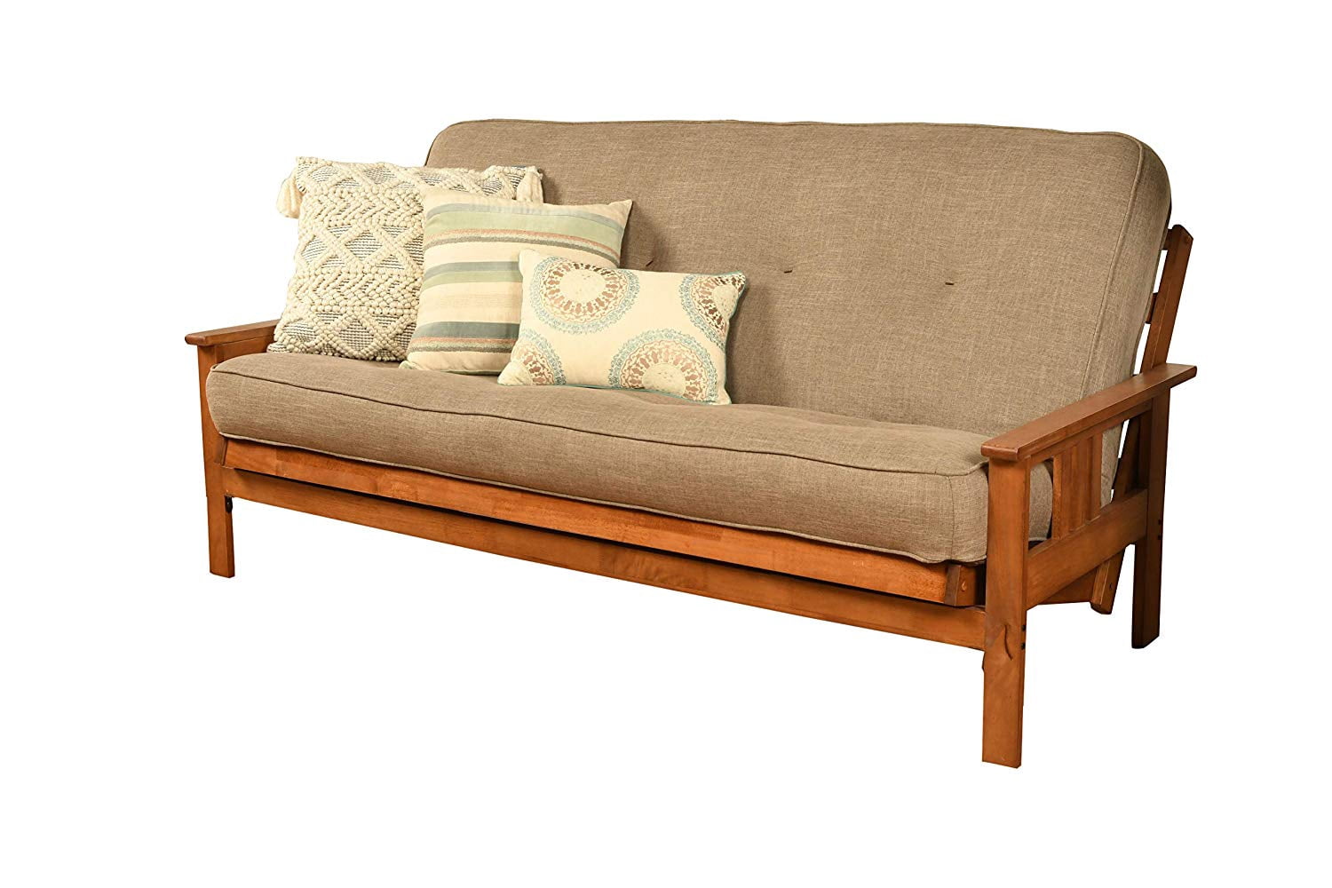 Kodiak Furniture Monterey Full Futon with Fabric Mattress in Gray Stone/Barbados