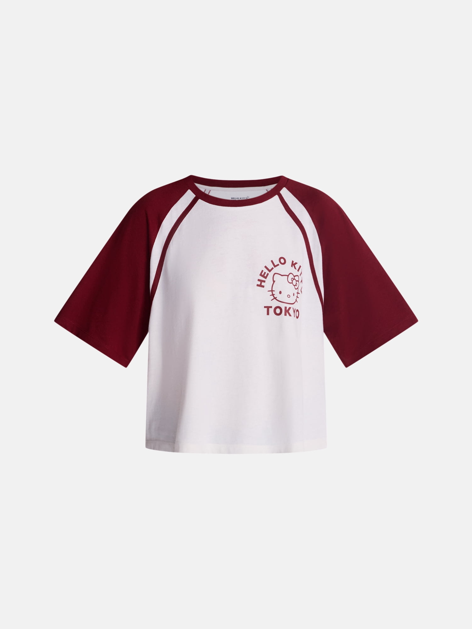 Hello Kitty and Friends Women’s Graphic Skimmer Raglan Tee with Short Sleeves, Sizes XXS-XXL