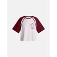 thumbnail image 5 of Hello Kitty and Friends Women’s Graphic Skimmer Raglan Tee with Short Sleeves, Sizes XXS-XXL, 5 of 5