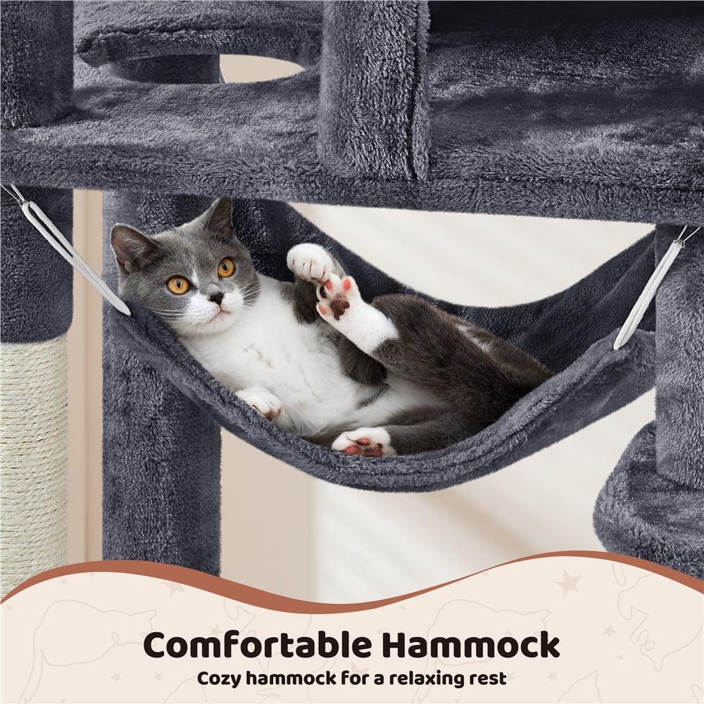 Yaheetech 71'' H Multi-Level Cat Tree Tower with Condos, Dark Gray
