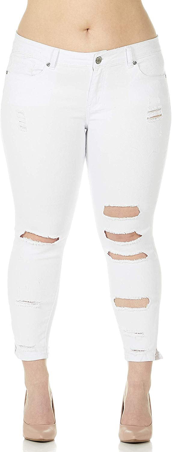 white ripped jeans walmart