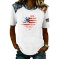 thumbnail image 2 of Womens 4th of July Shirts 250 Anniversary USA Graphic Tee American Flag Print Crewneck Patriotic Summer Festival Top, 2 of 4
