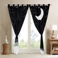thumbnail image 4 of Moon Print Curtains Sparkle Stars Curtains & Drapes , Horoscopes Zodiac 30%-50% Blackout Curtains Constellations Astrology Bedroom Curtains, Starry Sky Window Treatments, Black, 4 of 6