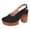 Black, variant on Womens Platform High Heels Dressy Sandals Fashion Casual Brethable Hollow out Leather Closed Toe Chunky Block Heeled Dress Clogs Shoes for Spring Summer Fall with Back Straps Beige Size 8.5